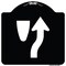 Signmission Keep Right Graphic Only Heavy-Gauge Aluminum Architectural Sign, 18" x 18", BW-1818-23892 A-DES-BW-1818-23892 - alternate 1